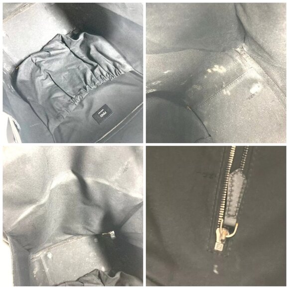 FENDI 2WAY Bag Handbag Logo Zucca bag Backpack Leather/Canvas Black/gray - Picture 15 of 15